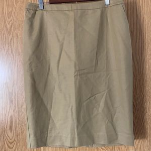 Tan stretch pencil skirt